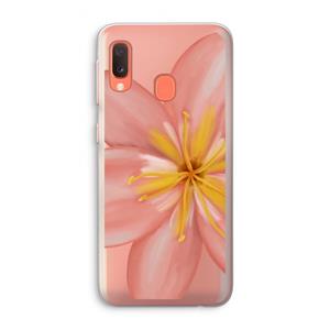 CaseCompany Pink Ellila Flower: Samsung Galaxy A20e Transparant Hoesje