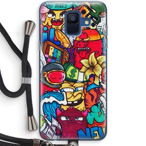CaseCompany No Rules: Samsung Galaxy A6 (2018) Transparant Hoesje met koord