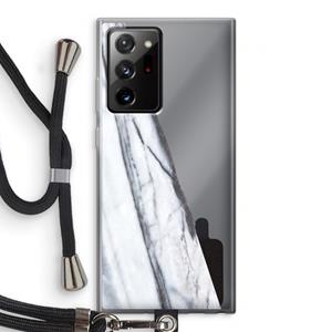 CaseCompany Gestreepte marmer: Samsung Galaxy Note 20 Ultra / Note 20 Ultra 5G Transparant Hoesje met koord