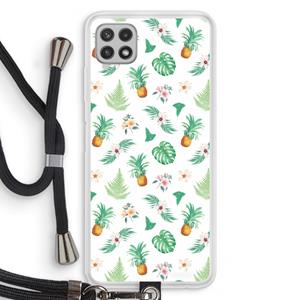 CaseCompany Ananas bladeren: Samsung Galaxy A22 4G Transparant Hoesje met koord