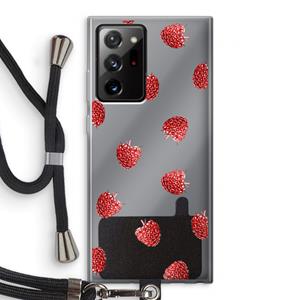 CaseCompany Framboosjes: Samsung Galaxy Note 20 Ultra / Note 20 Ultra 5G Transparant Hoesje met koord
