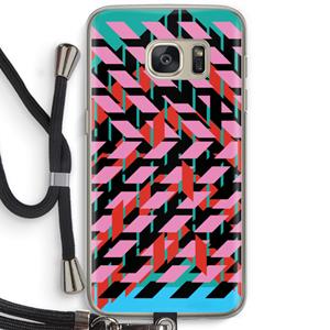 CaseCompany Skew Blush 2: Samsung Galaxy S7 Transparant Hoesje met koord