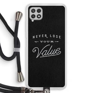 CaseCompany Never lose your value: Samsung Galaxy A22 4G Transparant Hoesje met koord