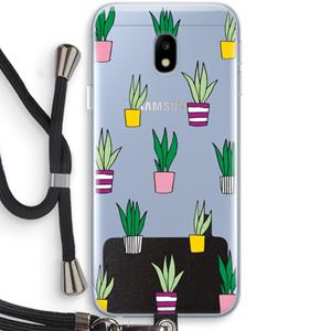 CaseCompany Sanseveria: Samsung Galaxy J3 (2017) Transparant Hoesje met koord