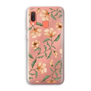 CaseCompany Peachy flowers: Samsung Galaxy A20e Transparant Hoesje