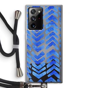 CaseCompany Blauwe pijlen: Samsung Galaxy Note 20 Ultra / Note 20 Ultra 5G Transparant Hoesje met koord