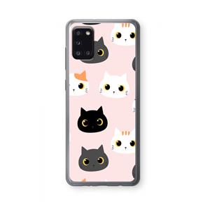 CaseCompany Katten: Samsung Galaxy A31 Transparant Hoesje