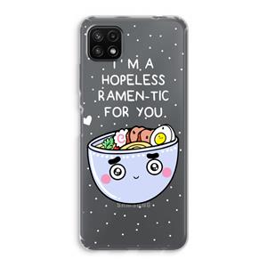 CaseCompany I'm A Hopeless Ramen-Tic For You: Samsung Galaxy A22 5G Transparant Hoesje