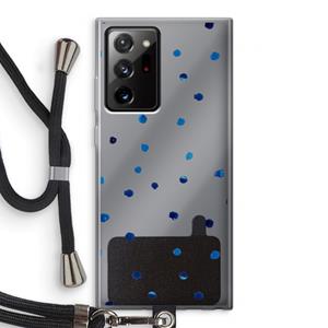 CaseCompany Blauwe stippen: Samsung Galaxy Note 20 Ultra / Note 20 Ultra 5G Transparant Hoesje met koord