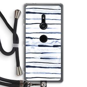 CaseCompany Ink Stripes: Sony Xperia XZ2 Transparant Hoesje met koord
