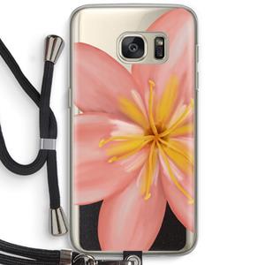 CaseCompany Pink Ellila Flower: Samsung Galaxy S7 Transparant Hoesje met koord