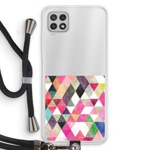 CaseCompany Gekleurde driehoekjes: Samsung Galaxy A22 4G Transparant Hoesje met koord