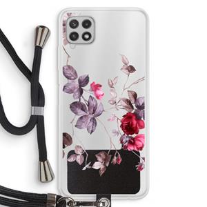 CaseCompany Mooie bloemen: Samsung Galaxy A22 4G Transparant Hoesje met koord