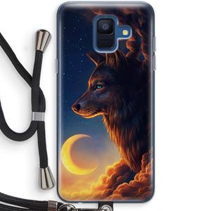 CaseCompany Night Guardian: Samsung Galaxy A6 (2018) Transparant Hoesje met koord