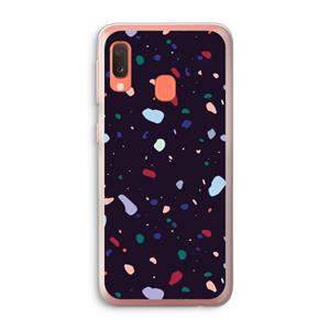 CaseCompany Dark Rounded Terrazzo: Samsung Galaxy A20e Transparant Hoesje