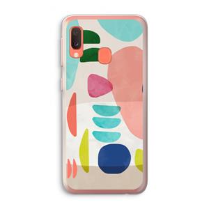 CaseCompany Bold Rounded Shapes: Samsung Galaxy A20e Transparant Hoesje