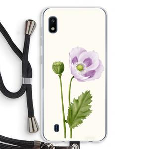 CaseCompany Purple poppy: Samsung Galaxy A10 Transparant Hoesje met koord