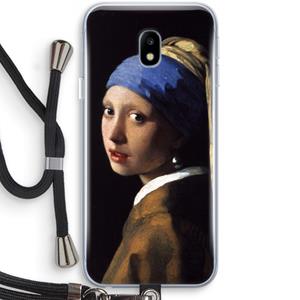 CaseCompany The Pearl Earring: Samsung Galaxy J3 (2017) Transparant Hoesje met koord