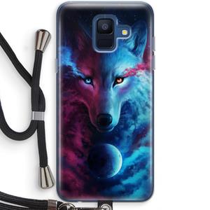 CaseCompany Where Light And Dark Meet: Samsung Galaxy A6 (2018) Transparant Hoesje met koord