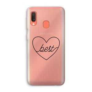 CaseCompany Best heart black: Samsung Galaxy A20e Transparant Hoesje