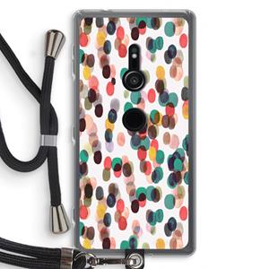 CaseCompany Tropical Dots: Sony Xperia XZ2 Transparant Hoesje met koord