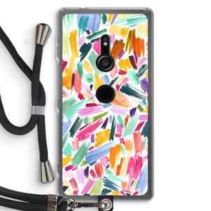 CaseCompany Watercolor Brushstrokes: Sony Xperia XZ2 Transparant Hoesje met koord