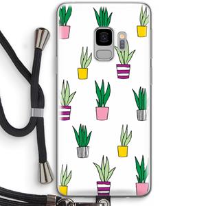 CaseCompany Sanseveria: Samsung Galaxy S9 Transparant Hoesje met koord