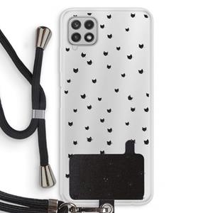 CaseCompany Kleine kattenkopjes: Samsung Galaxy A22 4G Transparant Hoesje met koord