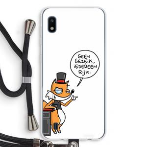 CaseCompany Geen Gezeik: Samsung Galaxy A10 Transparant Hoesje met koord