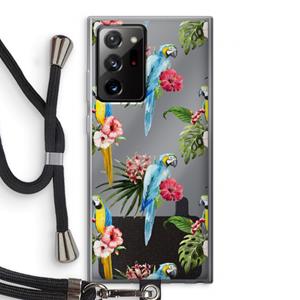 CaseCompany Kleurrijke papegaaien: Samsung Galaxy Note 20 Ultra / Note 20 Ultra 5G Transparant Hoesje met koord