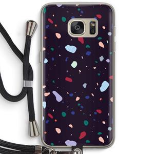 CaseCompany Dark Rounded Terrazzo: Samsung Galaxy S7 Transparant Hoesje met koord