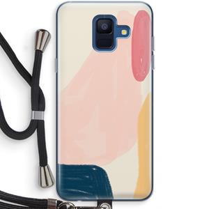 CaseCompany Saturday Flow: Samsung Galaxy A6 (2018) Transparant Hoesje met koord