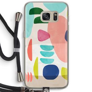 CaseCompany Bold Rounded Shapes: Samsung Galaxy S7 Transparant Hoesje met koord