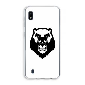 CaseCompany Angry Bear (white): Samsung Galaxy A10 Transparant Hoesje