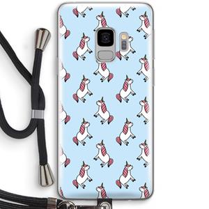 CaseCompany Eenhoorns overal: Samsung Galaxy S9 Transparant Hoesje met koord