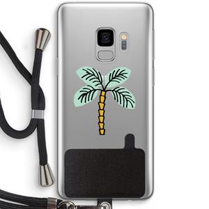 CaseCompany Palmboom: Samsung Galaxy S9 Transparant Hoesje met koord