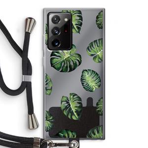 CaseCompany Tropische bladeren: Samsung Galaxy Note 20 Ultra / Note 20 Ultra 5G Transparant Hoesje met koord