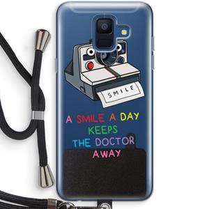 CaseCompany Smile: Samsung Galaxy A6 (2018) Transparant Hoesje met koord