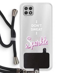 CaseCompany Sparkle quote: Samsung Galaxy A22 4G Transparant Hoesje met koord