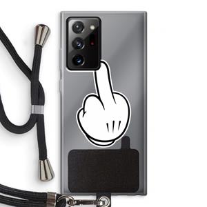 CaseCompany Middle finger white: Samsung Galaxy Note 20 Ultra / Note 20 Ultra 5G Transparant Hoesje met koord