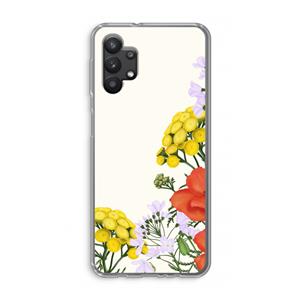CaseCompany Wilde bloemen: Samsung Galaxy A32 5G Transparant Hoesje