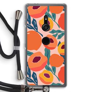 CaseCompany Perzik: Sony Xperia XZ2 Transparant Hoesje met koord