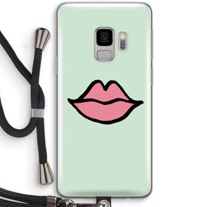 CaseCompany Kusje: Samsung Galaxy S9 Transparant Hoesje met koord