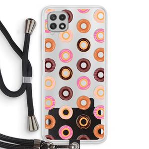 CaseCompany Donuts: Samsung Galaxy A22 4G Transparant Hoesje met koord