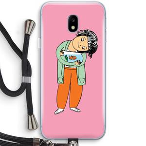 CaseCompany Visknuffel: Samsung Galaxy J3 (2017) Transparant Hoesje met koord