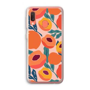 CaseCompany Perzik: Samsung Galaxy A20e Transparant Hoesje