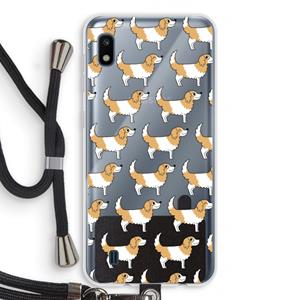 CaseCompany Doggy: Samsung Galaxy A10 Transparant Hoesje met koord