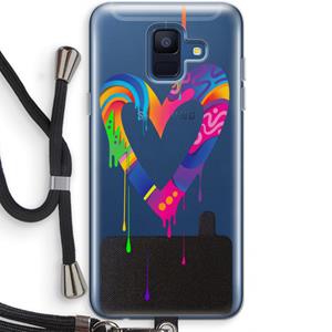 CaseCompany Melts My Heart: Samsung Galaxy A6 (2018) Transparant Hoesje met koord
