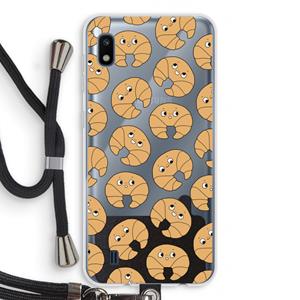 CaseCompany Croissant: Samsung Galaxy A10 Transparant Hoesje met koord