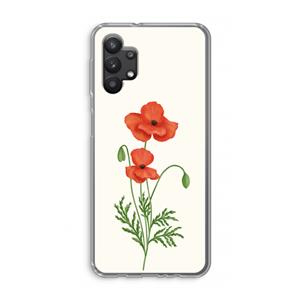 CaseCompany Red poppy: Samsung Galaxy A32 5G Transparant Hoesje
